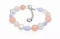 Design Edelstein Armband Achat Nephrit Perlen barock und reisförmig mehrfarbig, 20 cm, Schmucklegierung-Verschluss